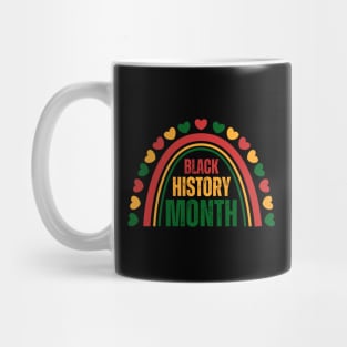 Black History Month Cute Heart Shape And Rainbow Juneteen Freedom Day 1865 Mug